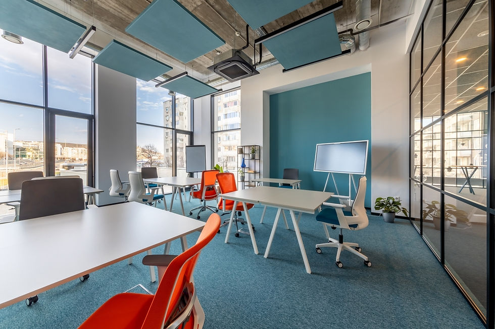 Interior of modern conference room. Modern college study room. Clean office, lecture room