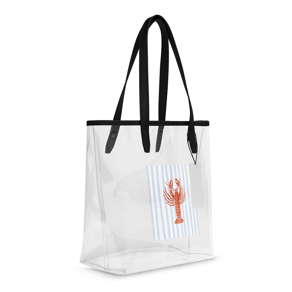 Thumbnail: Coastal Aesthetic Clear Beach Bag | Vintage Sailorcore Tote Bag