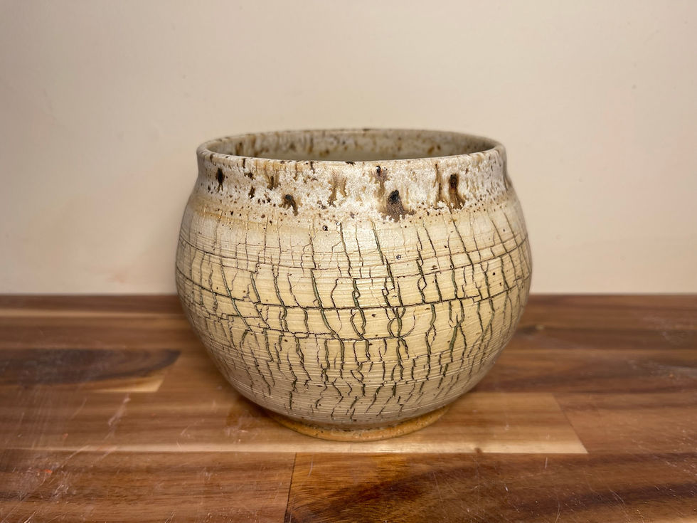 Ceramic Planter with cracked surface design
