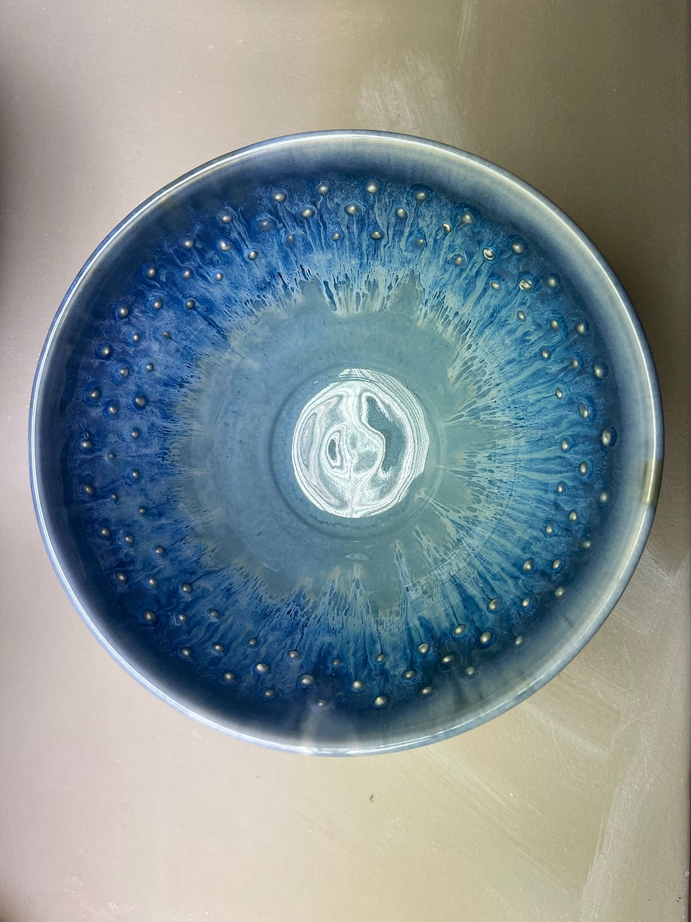 Blue Bowl with Textural patterns