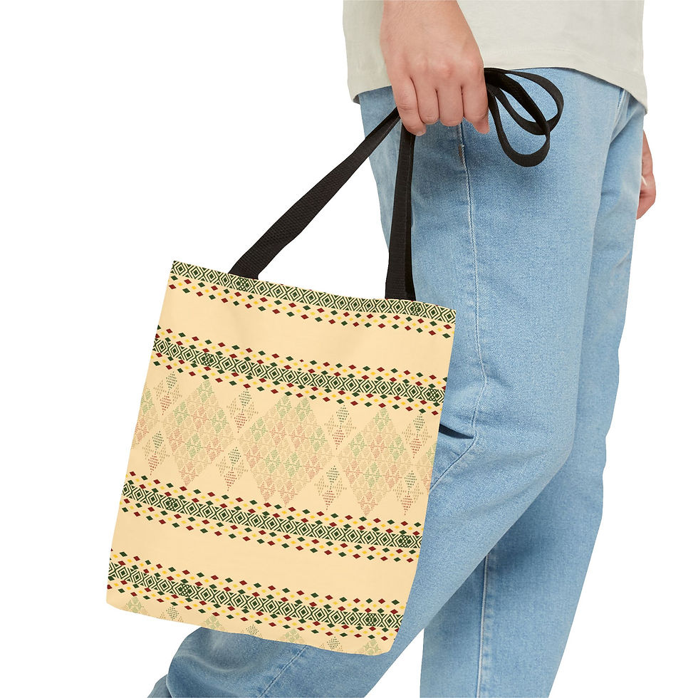 Thumbnail: Sheger Stripes Tote (Beige Patterned) 