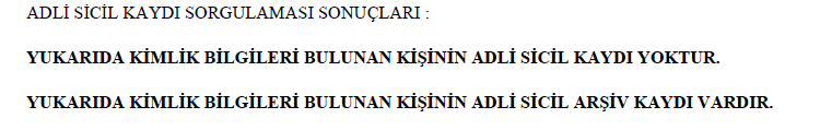 Adli sicil arşiv kaydı