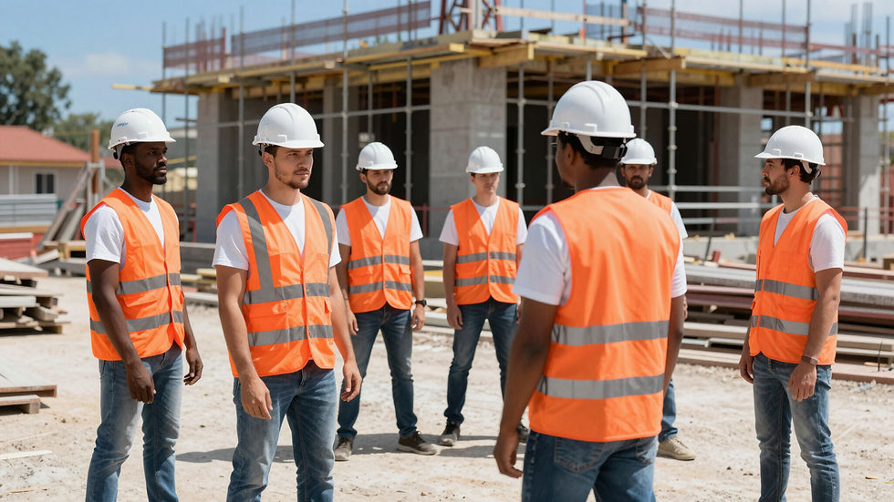 Construction crew in custom apparel