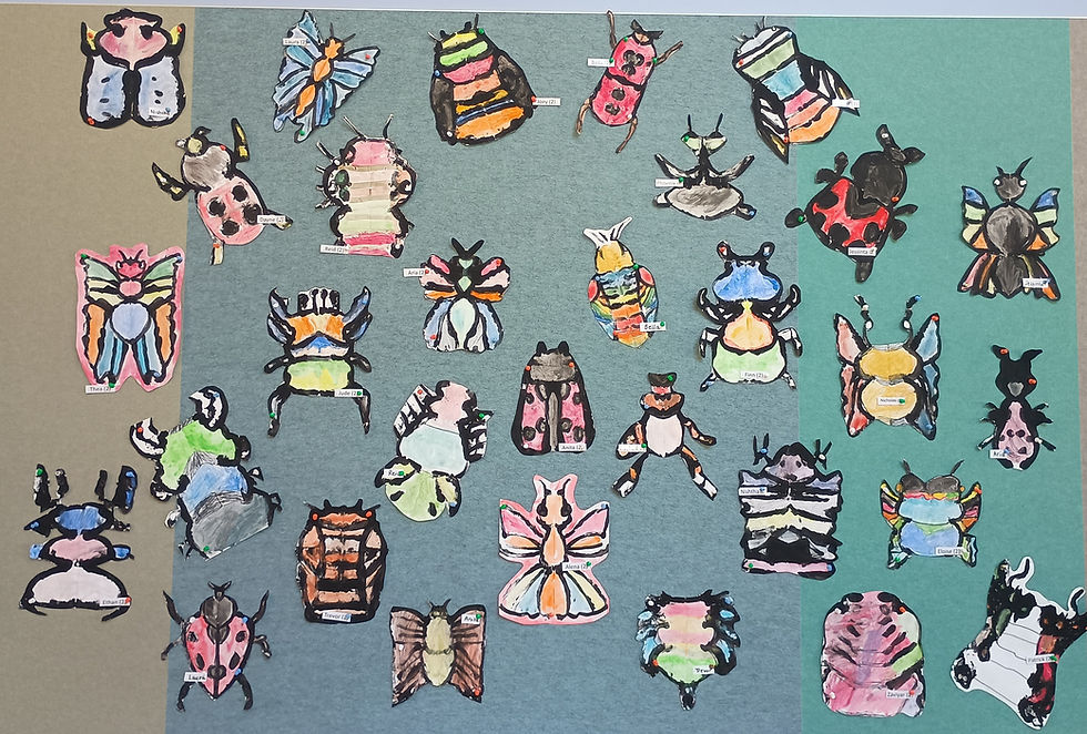 Grade 2 Symmetry Bug Printing