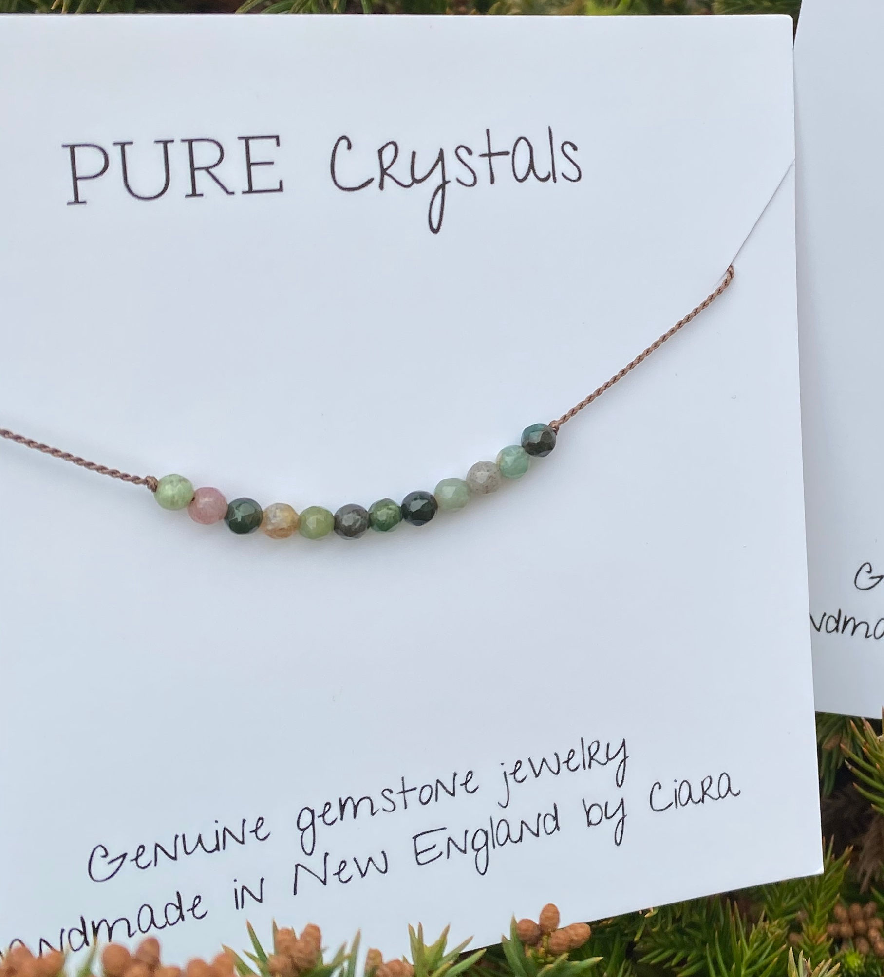 fancy jasper crystal pendant necklace