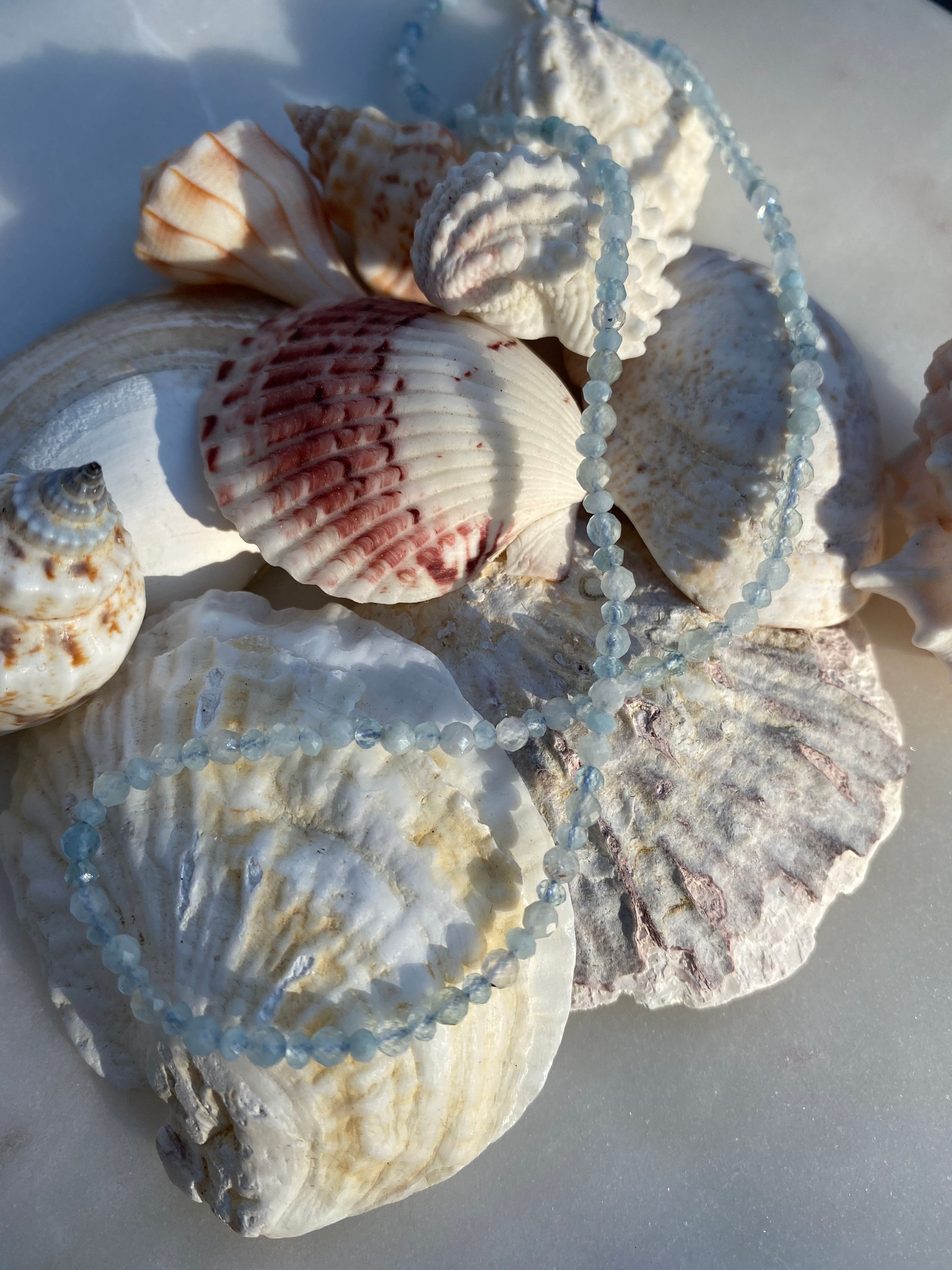 aquamarine crystal sterling silver choker necklace
