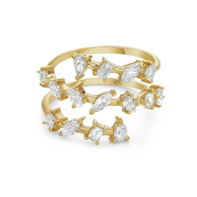 Diamond Spiral Ring 18k Yellow gold