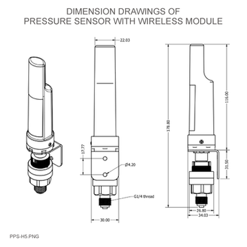 Wireless Process Pressure Sensor - WS433-M12F-PPS
