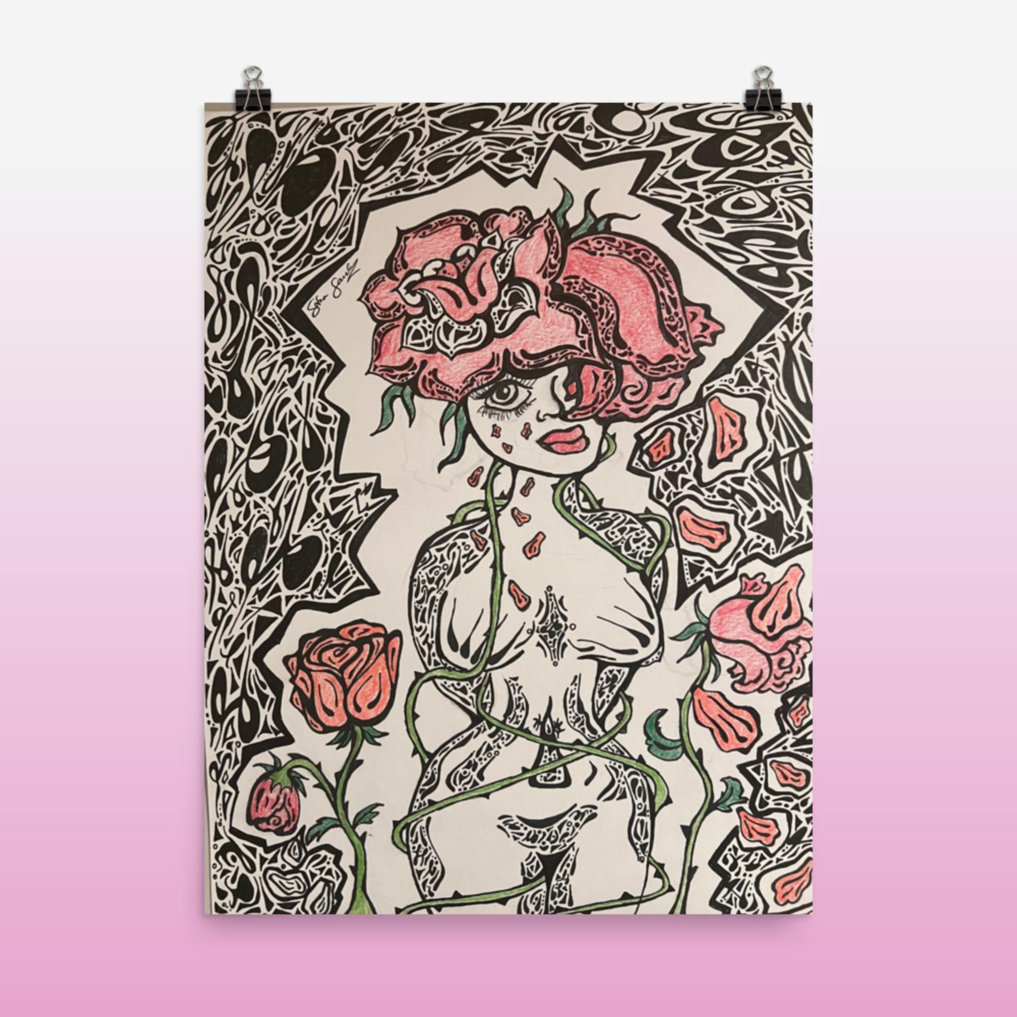 " Rosa" Mesh Poster