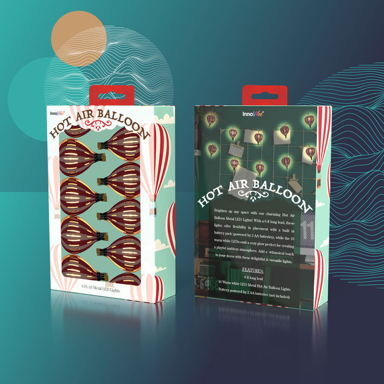Hot Air Balloon LED Lights Packaging Design