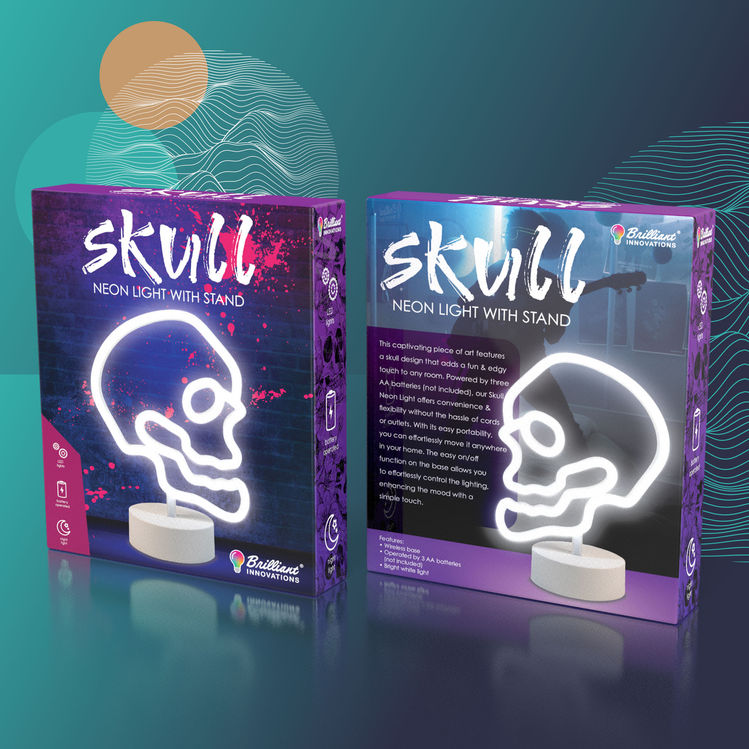 Skull Neon Light Packaging Design