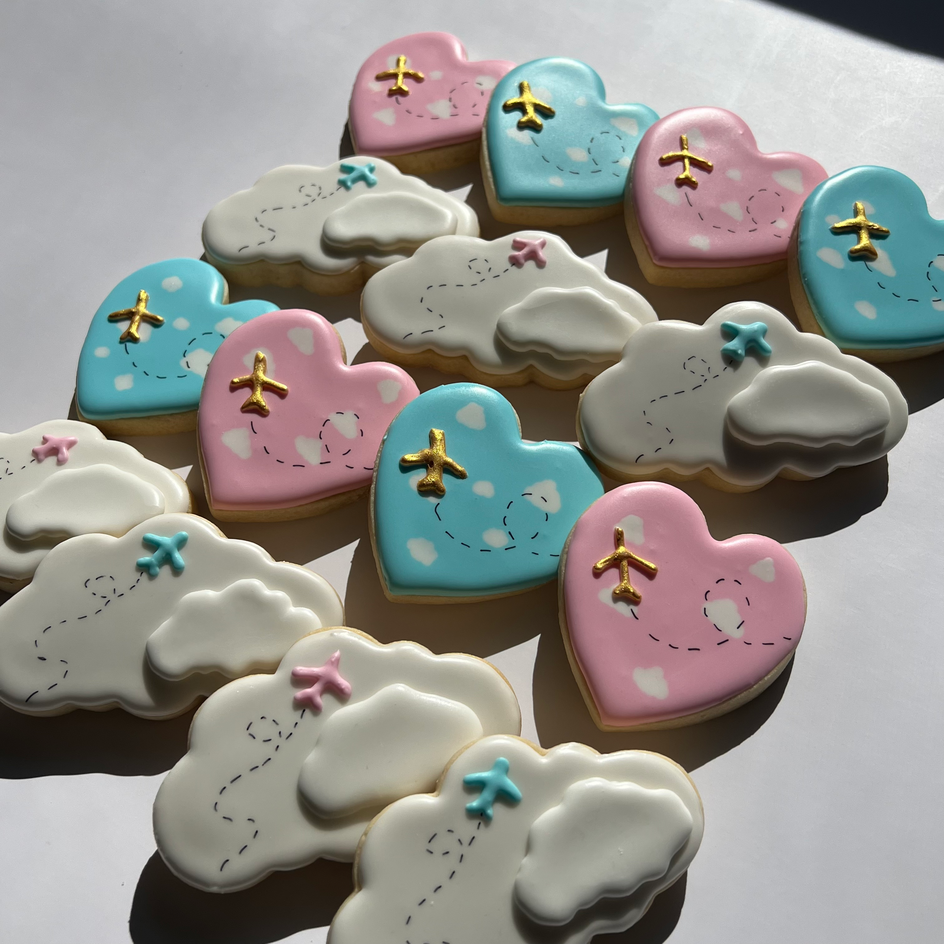 Airplane Gender Reveal Custom Sugar Cookies