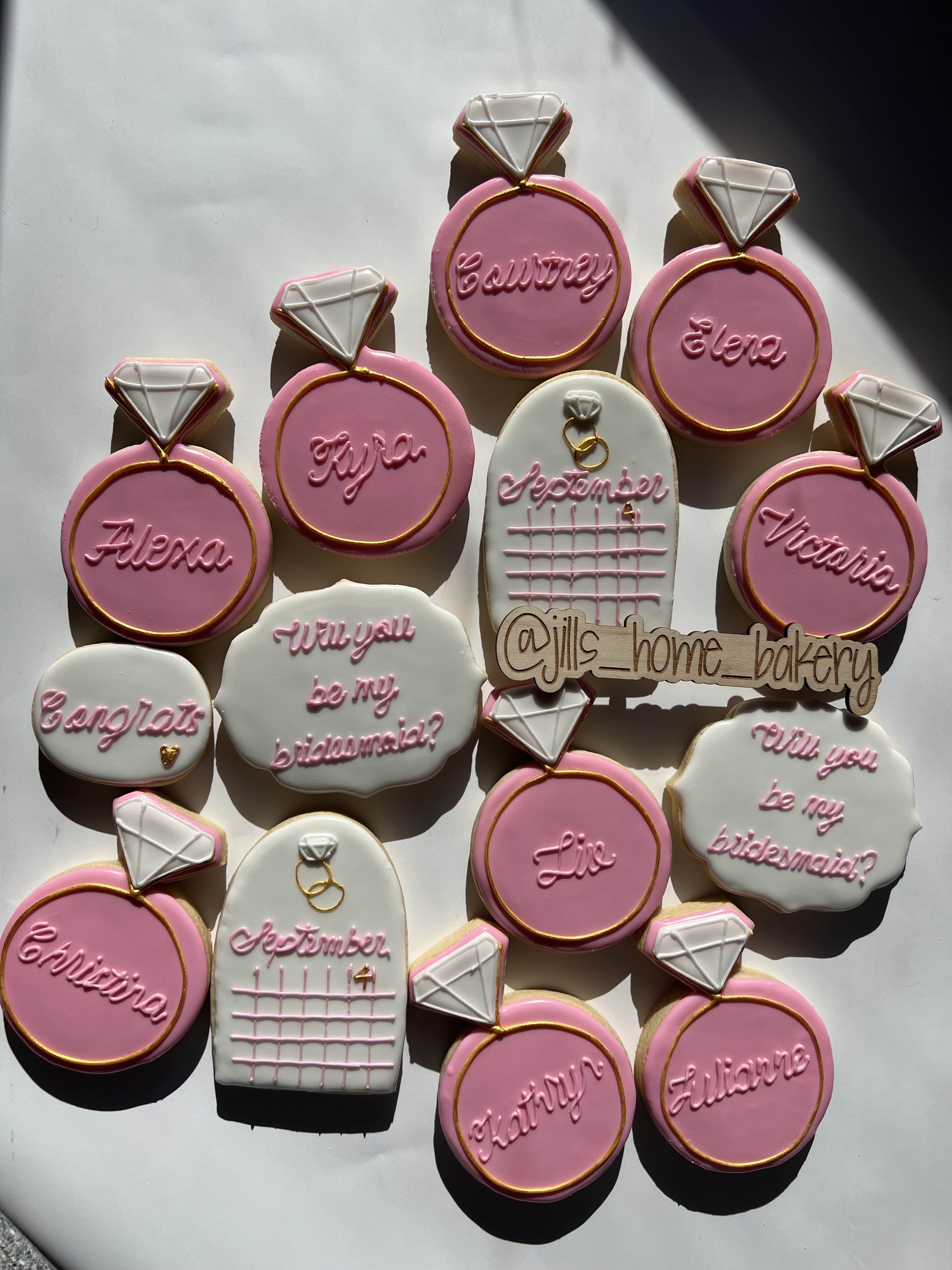Pink Bridal Shower Custom Sugar Cookies