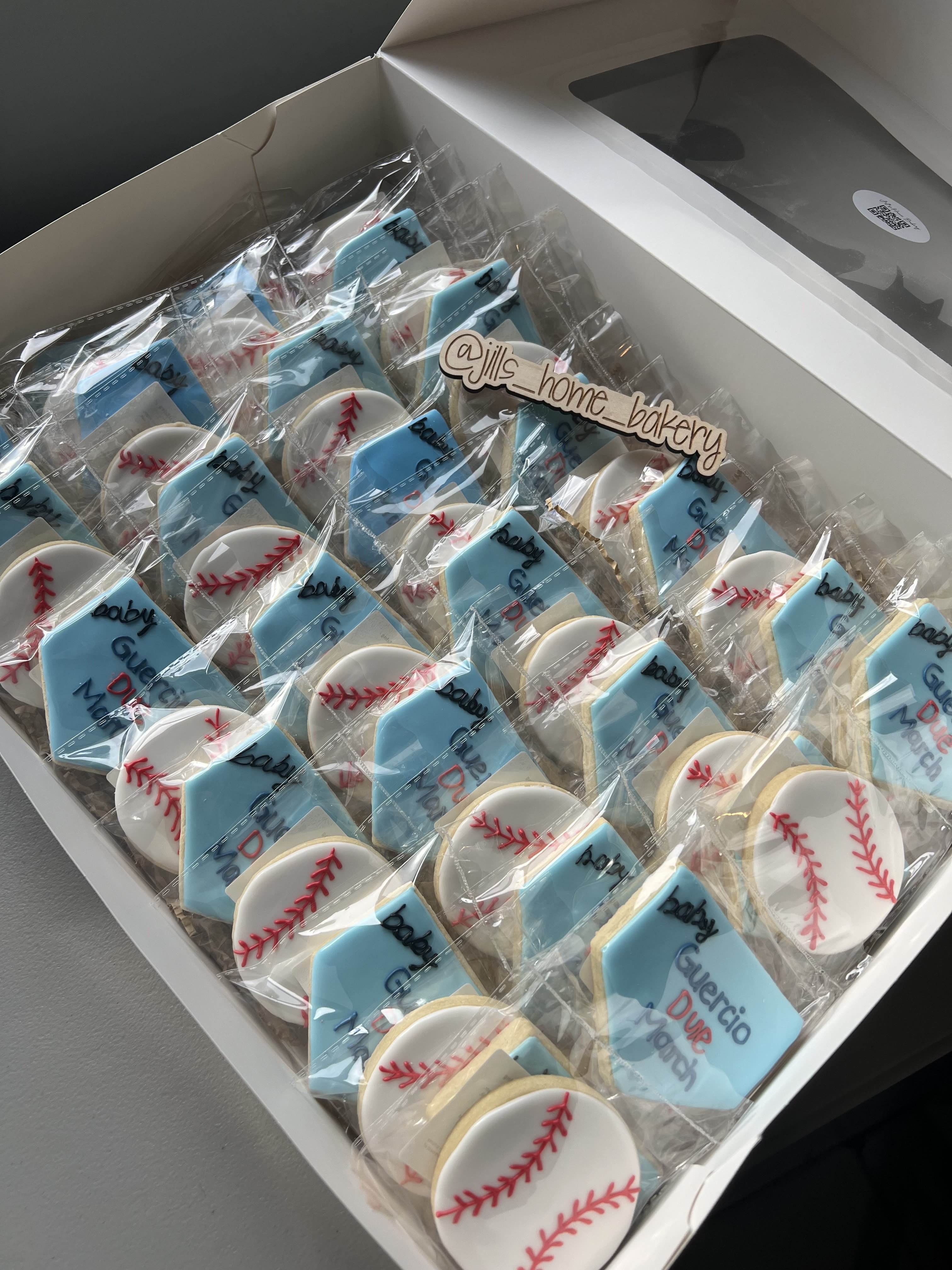 Baseball Baby Announcement Custom Sugar Cookies
