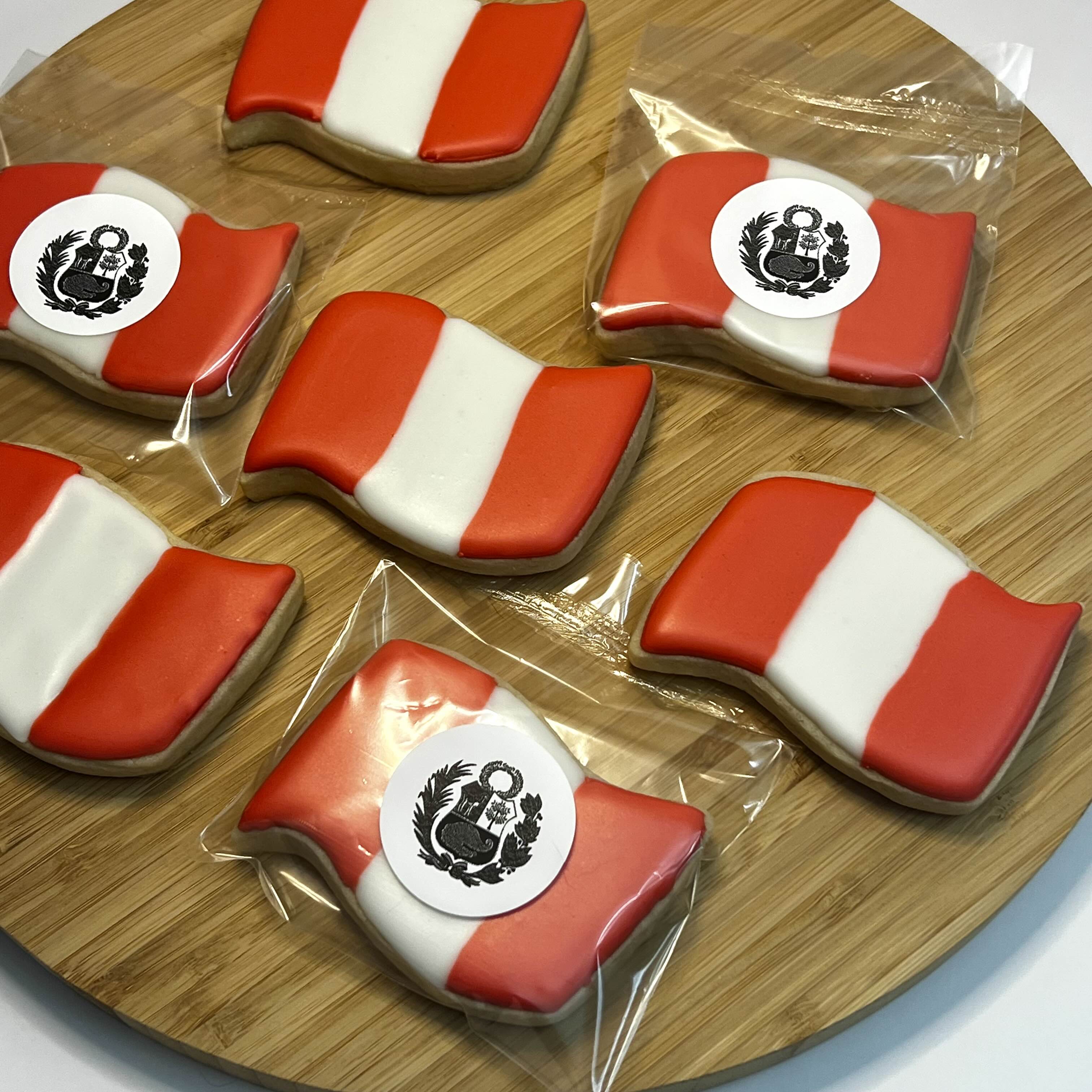 Peruvian Flags Custom Sugar Cookies