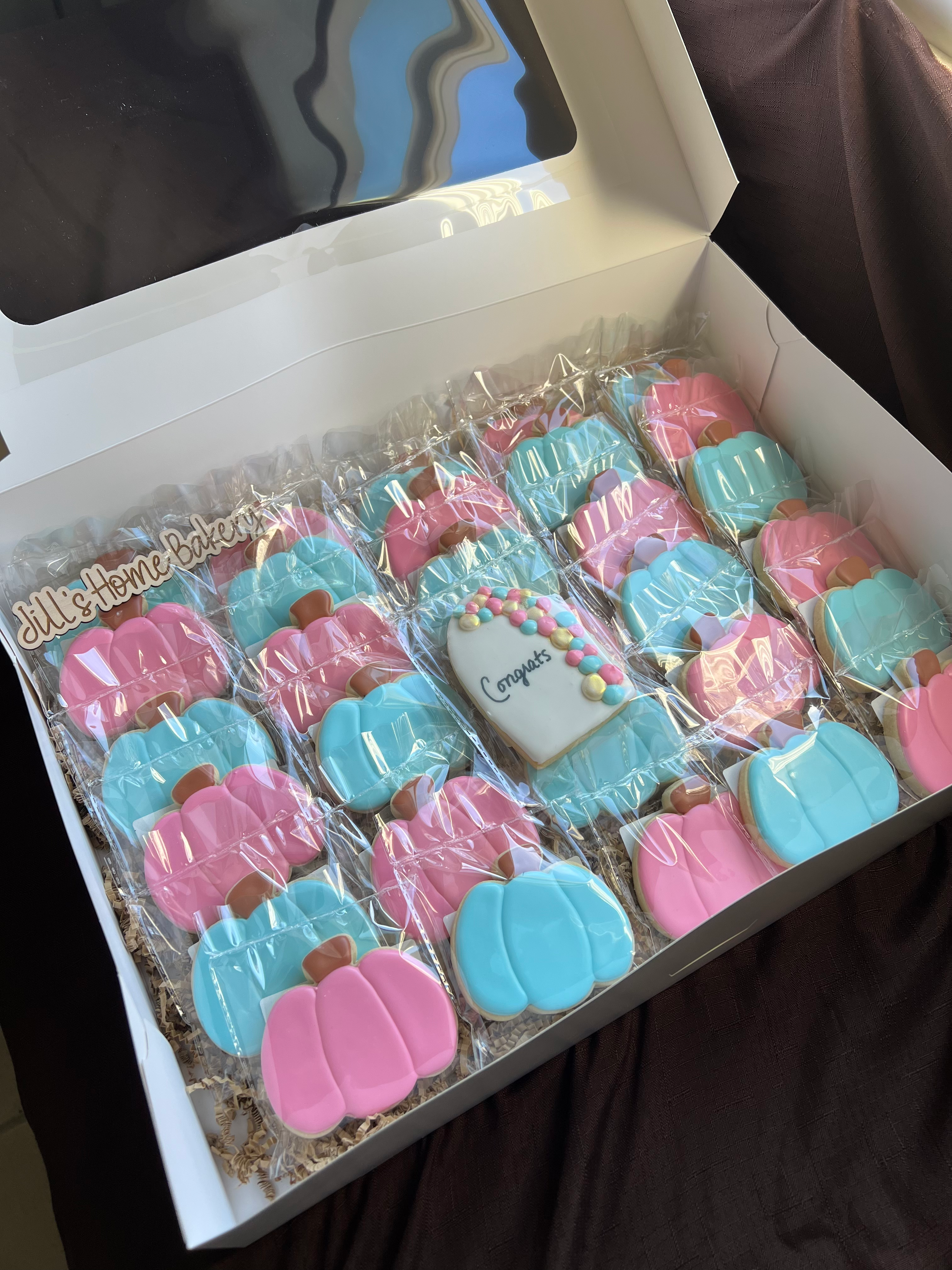 Gender Reveal Pumpkin Custom Sugar Cookies