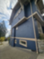 Renovated blue house exterior