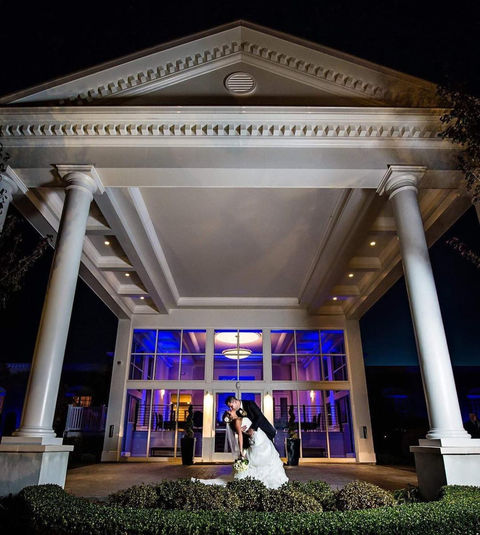 Grand Front Foyer with Bride and Groom