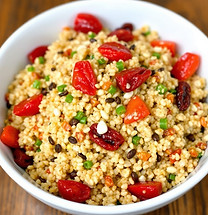 quinoa salad in a bowl with sun-dried-to