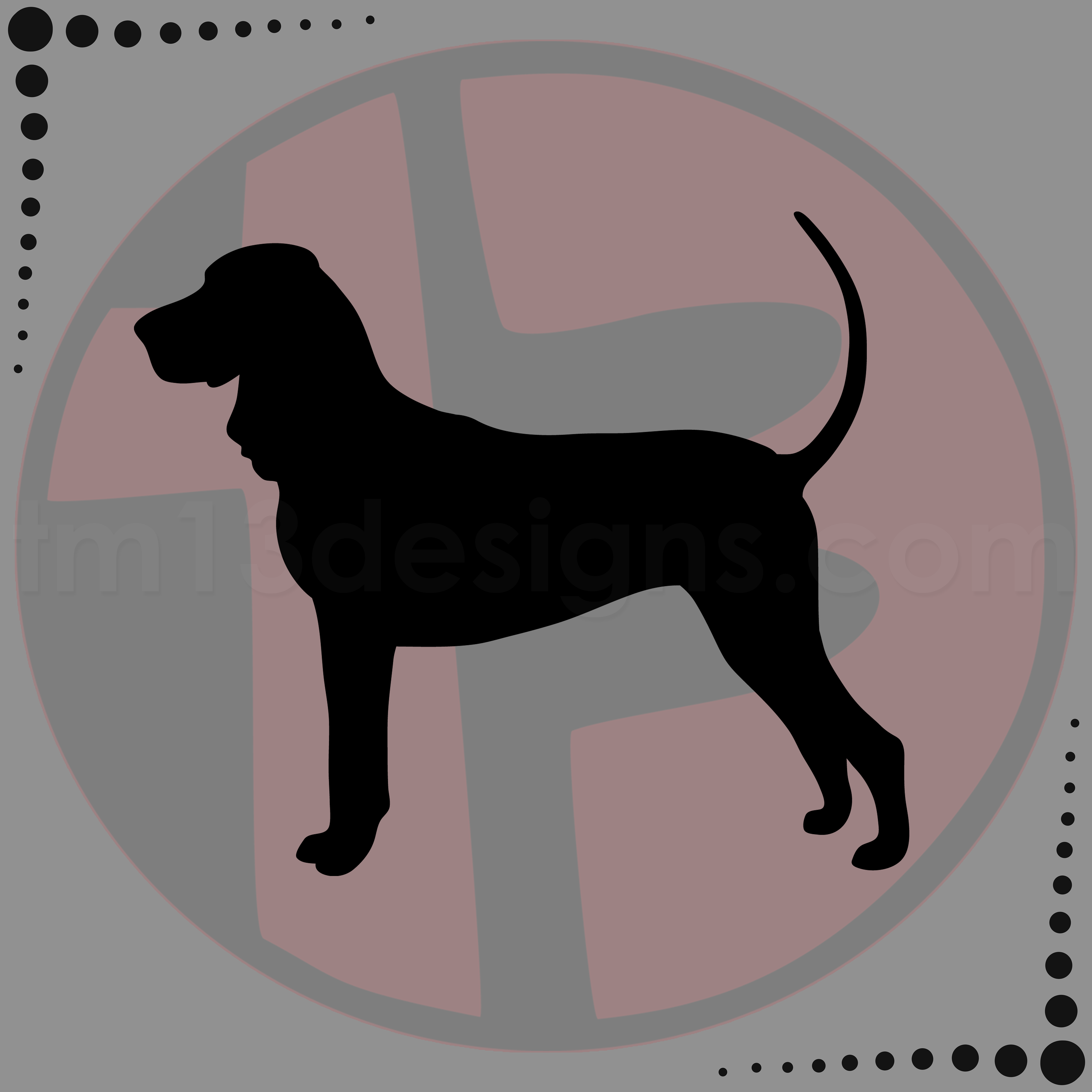 Black and Tan Coonhound Silhouette Decal