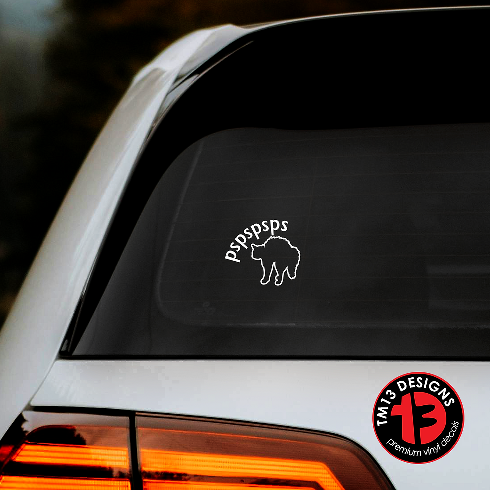 Thumbnail: Scared Cat PSPSPSPS Vinyl Decal | Cat Calling