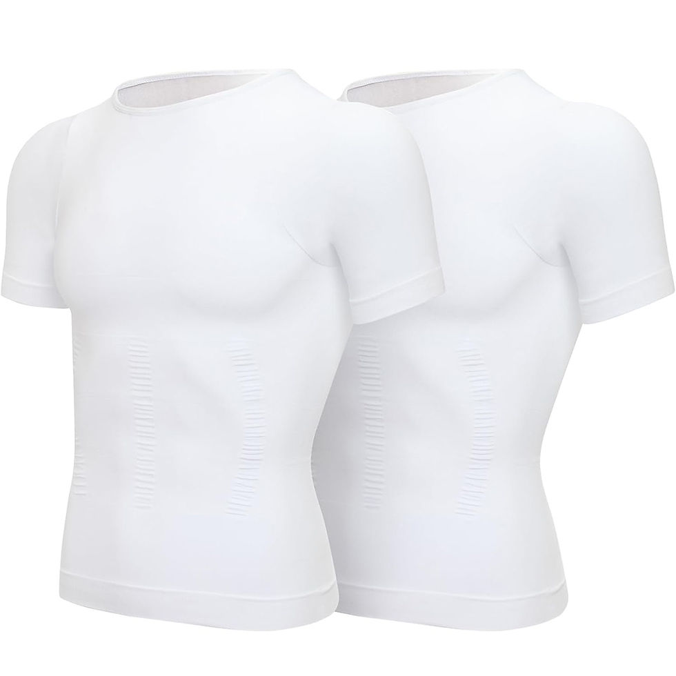 Miniatura: 2PCS Men's Body Shaper Slimming Vest T-Shirt Elastic Slim Shapewear Compression 