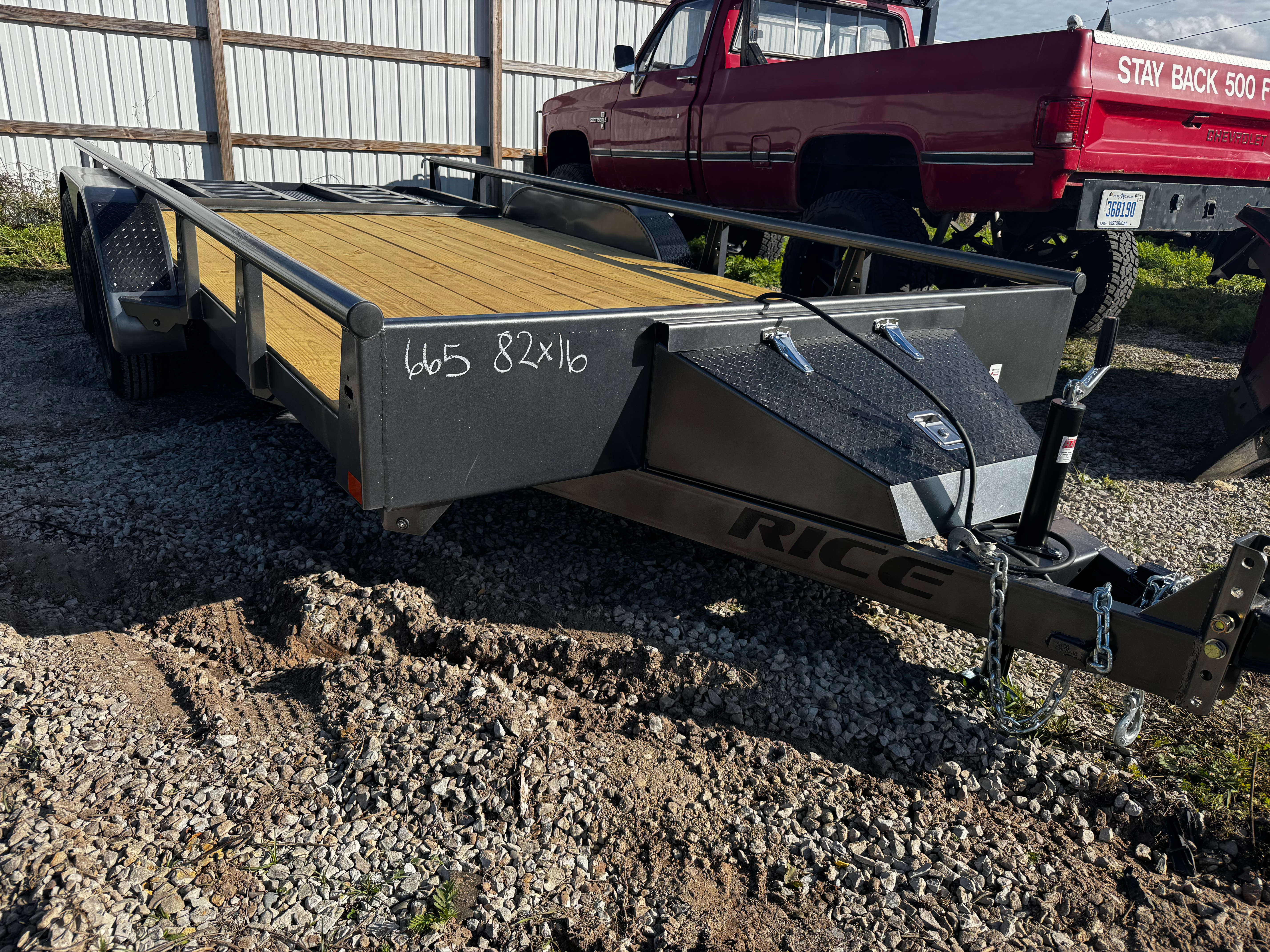 665 6'10"X16' TANDEM DELUXE PIPE TOP RAIL UTILITY