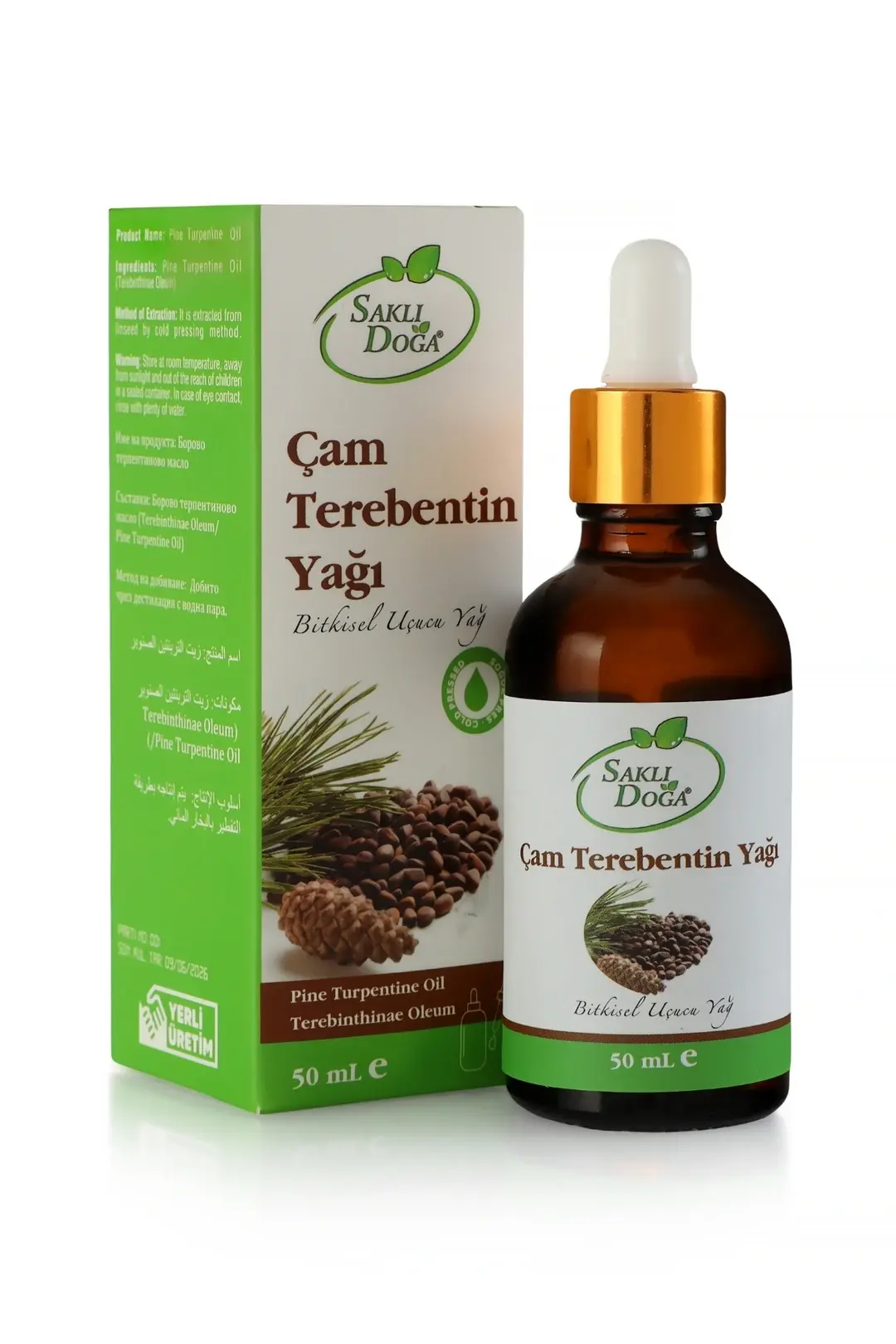 SAKLI DOĞA Premium %100 Saf Ve Doğal Çam Terebentin Yağı Katkısız 50 Ml