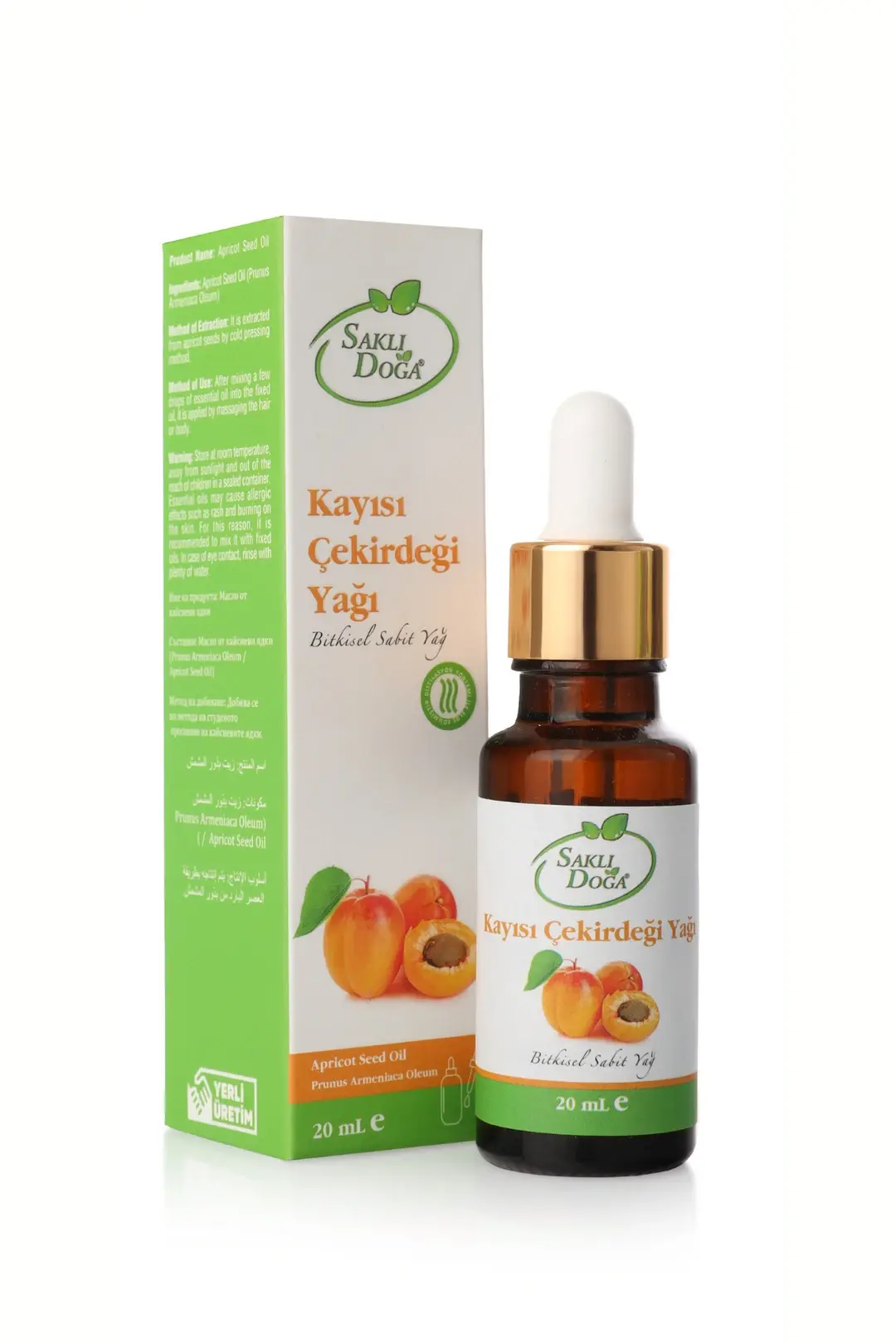 SAKLI DOĞA Premium %100 Saf Ve Doğal Kayısı Çekirdeği Yağı 20ml