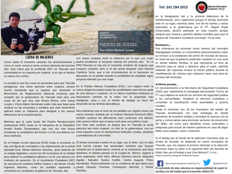 #GraphosCc #Tlx #Noticias #BarradeOpinión #Columna #FrentesdeGuerra |
Lucha de mujeres por Victor Manuel Acosta by #AIGCcTlx