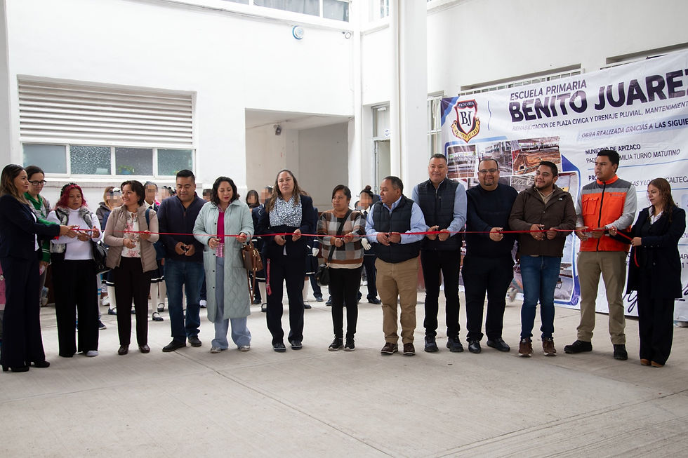 #GraphosCc #Tlx #Noticias #Municipios #Apizaco | INAUGURAN OBRA DE PLAZA CÍVICA Y DRENAJE PLUVIAL EN LA PRIMARIA BENITO JUÁREZ EN APIZACO