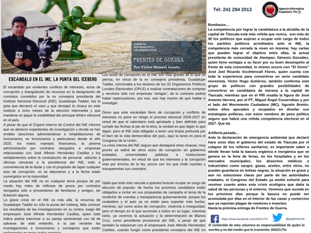#GraphosCc #Tlx #Noticias #BarradeOpinión #Columna #FrentesdeGuerra |
Escándalo en el INE, la punta del iceberg. Por Victor Manuel Acosta by #AgenciaInformativaGraphosCcTlx