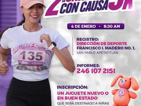 #GraphosCc #Tlx #Noticias #Municipios #Apetatitlán 🏃♀️💜 ¡Arranquemos el 2026 corriendo por una gran causa!