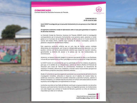 #GraphosCc #Tlx #Noticias | Inició CEDHT investigación por el presunto linchamiento de una persona en San Pablo del Monte