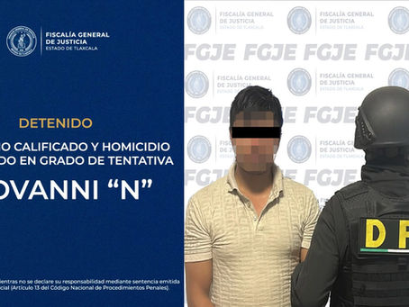 #GraphosCc #Tlx #Noticias | FGJE APREHENDE A HOMBRE POR HOMICIDIO CALIFICADO Y HOMICIDIO CALIFICADO EN GRADO DE TENTATIVA