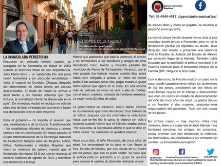 #GraphosCc #Noticias #BarradeOpinión #Columna #LaBoticadelaEsquina | LA INMACULADA PERCEPCIÓN. Por Ricardo Burgos Orozco by #AIGCc