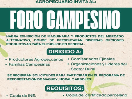 #GraphosCc #Tlx #Noticias #Municipios #SPM |  Convocan a participar en Foro Campesino en San Pablo del Monte el 9 de marzo