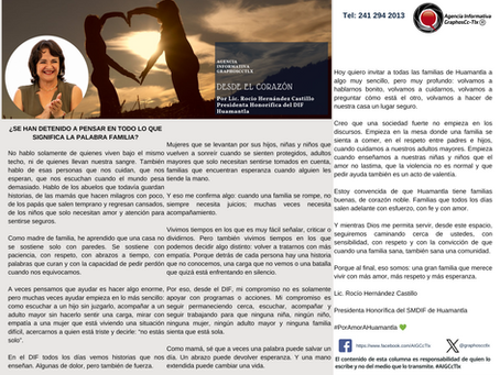 #GraphosCc #Tlx #Noticias #BarradeOpinión #Columna #Desdeelcorazón | ¿Se han detenido a pensar en todo lo que significa la palabra familia? Por Rocío Hernández Castillo by #AIGCcTlx