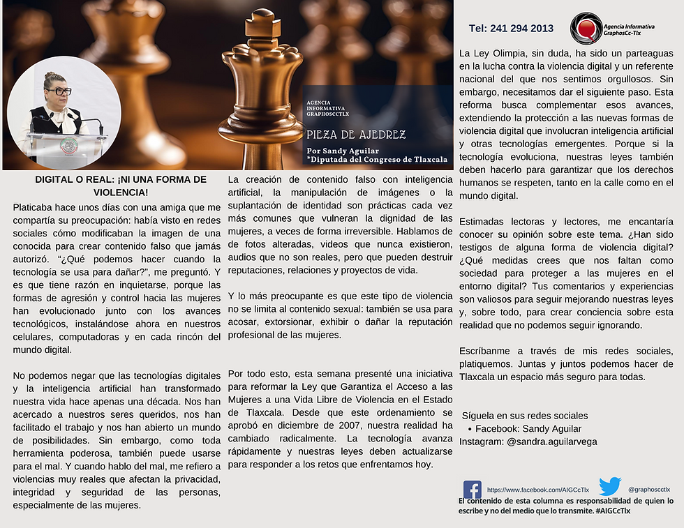 #GraphosCc #Tlx #Noticias #BarradeOpinión #Columna #PiezadeAjedrez | Digital o real: ¡ni una forma de violencia. Por Sandy Aguilar by #AIGCcTlx