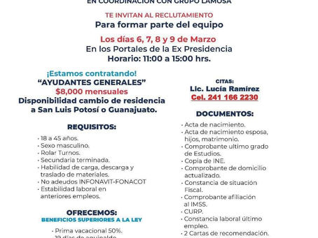 #AIGCcTlx | Inicia Ayuntamiento de Chiautempan el reclutamiento para vacantes laborales en SLP y GTO