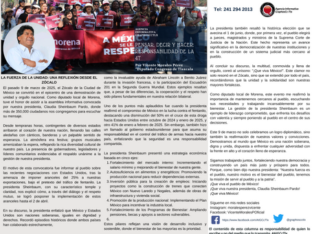 #GraphosCc #Tlx #Noticias #BarradeOpinión #Columna Pensar, decir y hacer: Responsabilidad de la 4T | La fuerza de la unidad: una reflexión desde el Zócalo. Por Vicente Morales Pérez by #AIGCcTlx