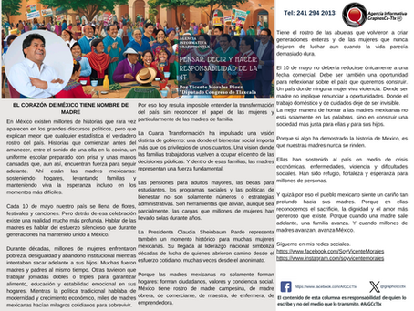 #GraphosCc #Tlx #Noticias #BarradeOpinión #Columna #Pensar, decir y hacer: responsabilidad de la 4T | El corazón de México tiene nombre de madre. Por Vicente Morales Pérez by #AIGCcTlx