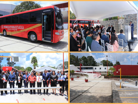 #GraphosCc #Tlx #Noticias | Preside Rector de la UATx donación de autobús e inauguración de circuito