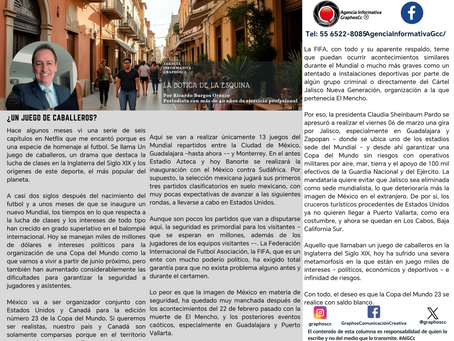 #GraphosCc #Noticias #BarradeOpinión #Columna #LaBoticadelaEsquina | ¿UN JUEGO DE CABALLEROS? Por Ricardo Burgos Orozco by #AIGCc