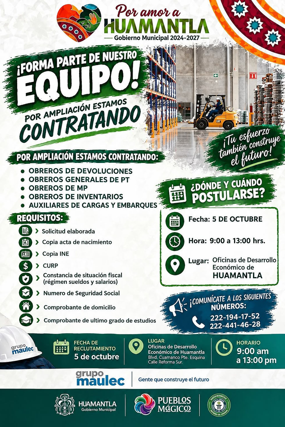 #GraphosCc #Tlx #Noticias #Municipios #Huamantla | ¡OPORTUNIDAD LABORAL EN HUAMANTLA! 💼