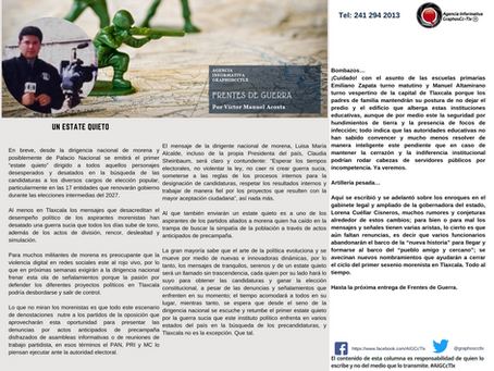 #GraphosCc #Tlx #Noticias #BarradeOpinión #Columna #FrentesdeGuerra | Un estate quieto. Por Juan Manuel Acosta by #AIGCcTlx