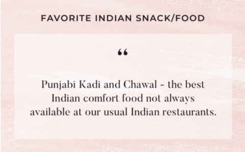 Text on image - Fav Indian food - Punjabi kadi and chawal