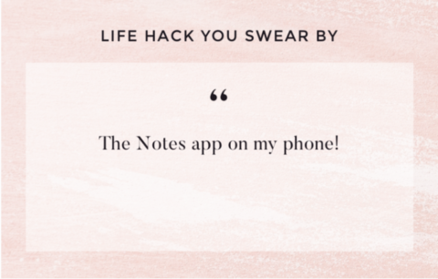 text on image - life hack - the notes app on phone