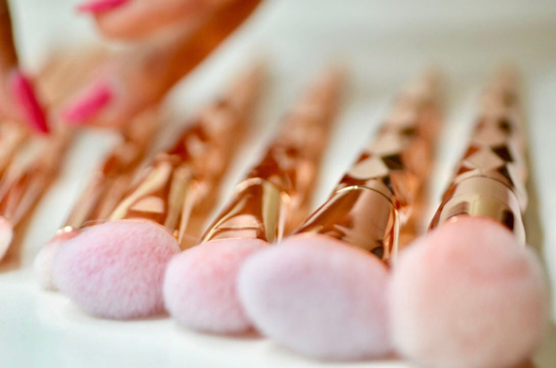 10 Piece Rose Gold Brushes