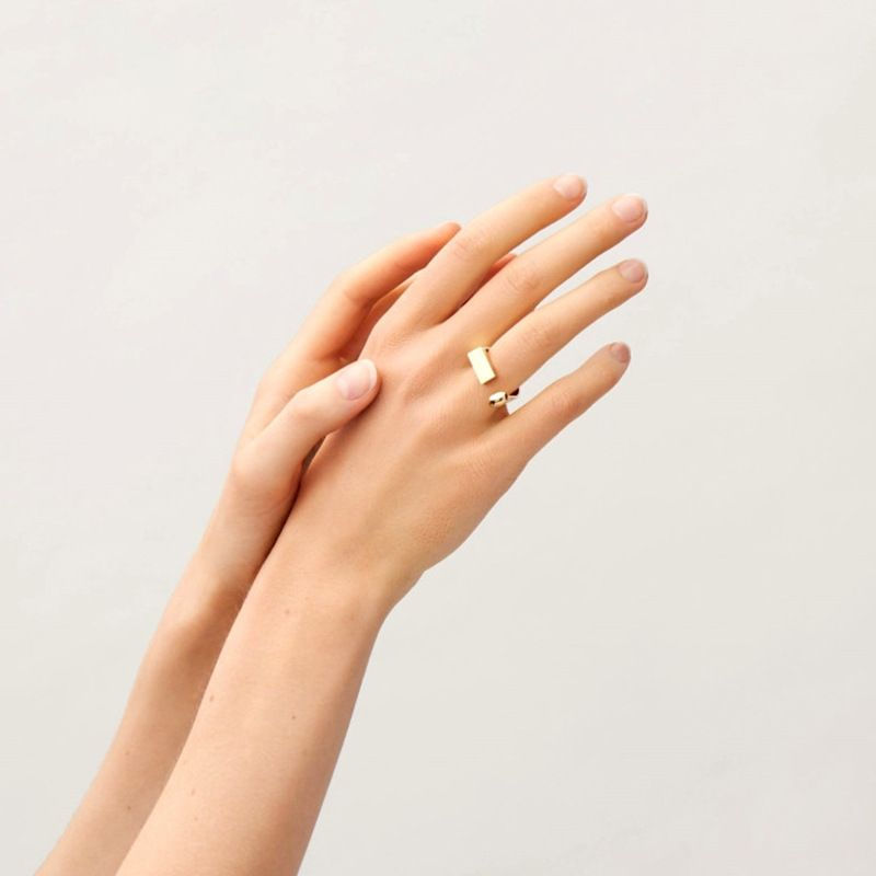 Thumbnail: LRJ RING | Daphne | Modern Lines Adjustable Gold Color